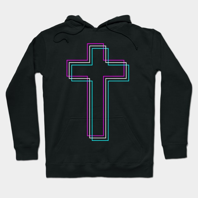 Christian Cross - Vaporwave Aesthetic Hoodie by MeatMan